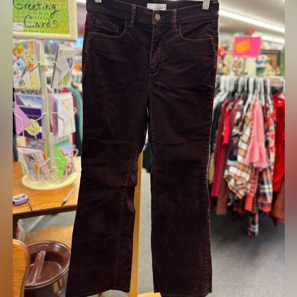 LOFT Ladies 27/4 Purple Felt Like Pants - Picture 1 of 4